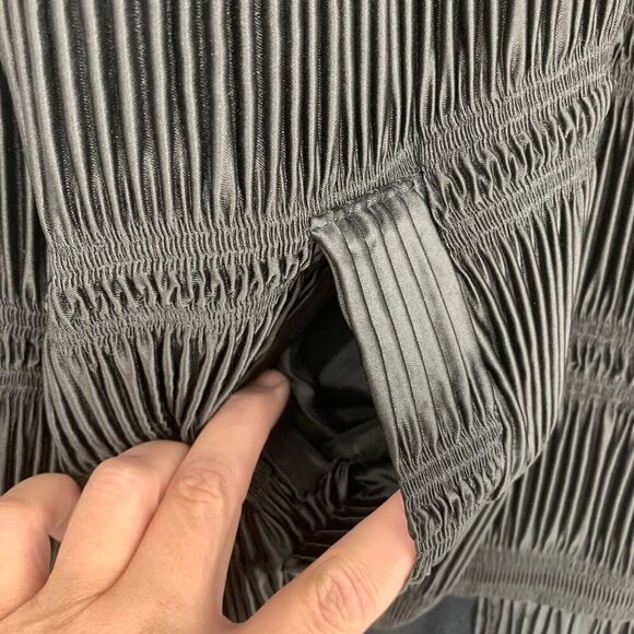 Vintage 1980's GDT Too Unusual Black Pleated Bomber Jacket Korea OSFM - Picture 4 of 8